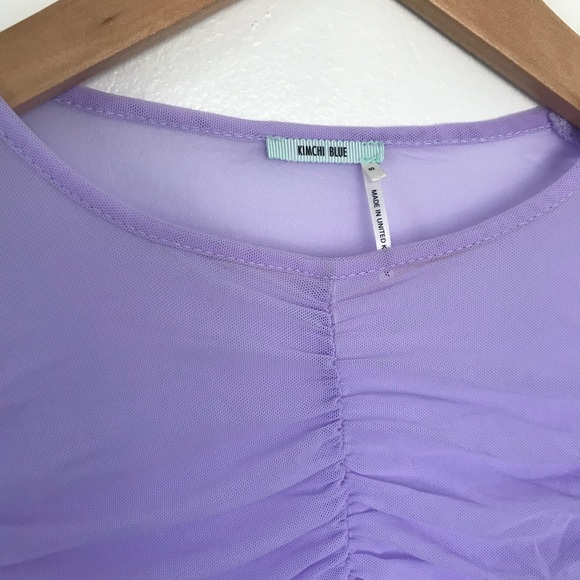 Violet Mesh Ruched Top - Picture 4 of 4